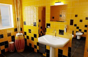 Желтая напольная плитка: яркие акценты в интерьере