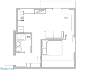 Планировка и дизайн 1-комнатной хрущевки