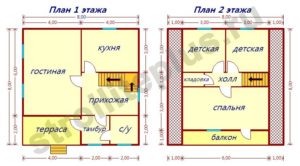 Каркасный дом размером 8х8: красивые чертежи и проекты