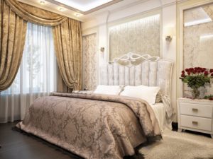 Классические шторы в спальню