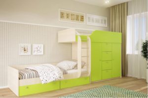 Двухъярусная кровать со шкафом: модели, дизайн и советы по выбору
