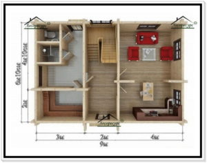 Как построить дом из бруса метражом 6 на 9?
