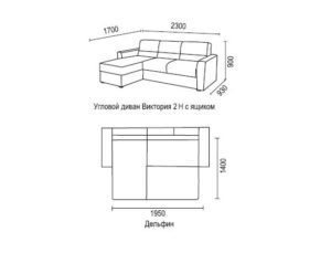 Размеры угловых диванов