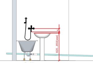 Какой должна быть высота смесителя над ванной?