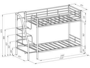Популярные размеры двухъярусных кроватей