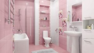 Розовая керамическая плитка: красивые идеи в интерьере