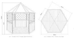 Шестигранная беседка своими руками: чертежи, размеры и изготовление