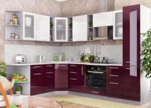 Цветовая гамма угловых кухонь