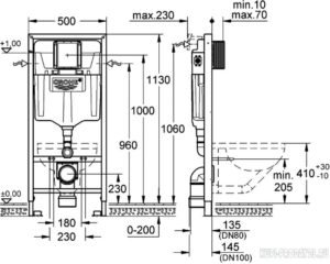 Инсталляция чертеж grohe