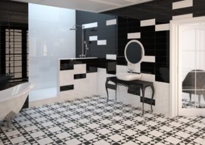 Черно-белая плитка: стильные решения в интерьере