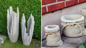 Как сделать вазу для сада из цемента и ткани своими руками?