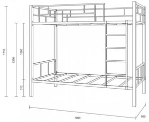 Популярные размеры двухъярусных кроватей