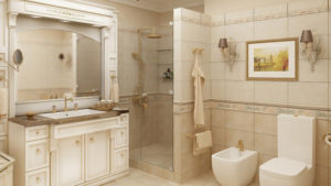 Бежевая плитка для ванной: нестареющая классика в дизайне интерьера