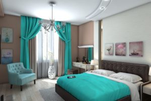 Бирюзовая спальня