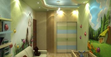 Варианты оформления потолка из гипсокартона в детской комнате