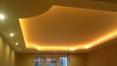 Красивые идеи оформления двухуровневых потолов из гипсокартона с подсветкой
