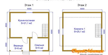 Проект дома 6 на 6 с печкой